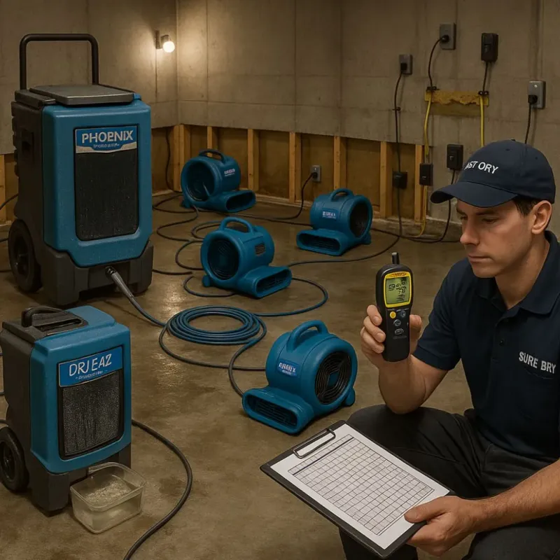 Structural Drying and Dehumidification process in Oceana, WV